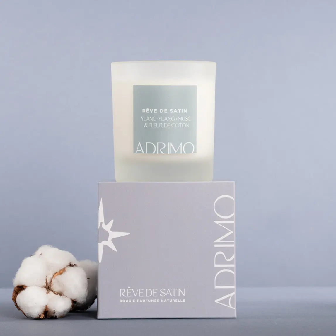 Bougie parfumée naturelle Fleur de Coton, Ylang-Ylang & Musc 30cl Adrimo Paris