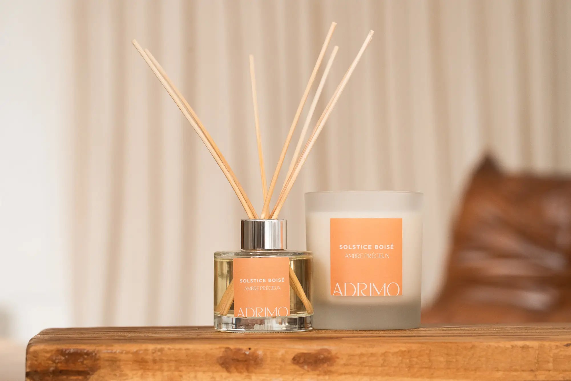 Bougie et diffuseur Solstice Boisé Adrimo Paris parfum naturel