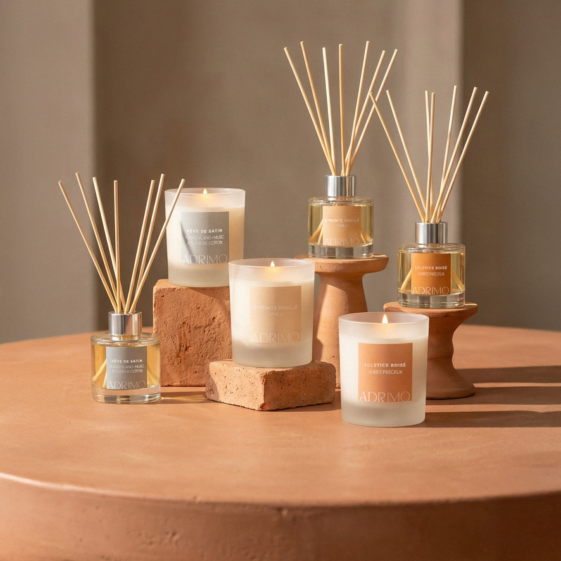 Bougie et diffuseur Solstice Boisé Adrimo Paris parfum naturel