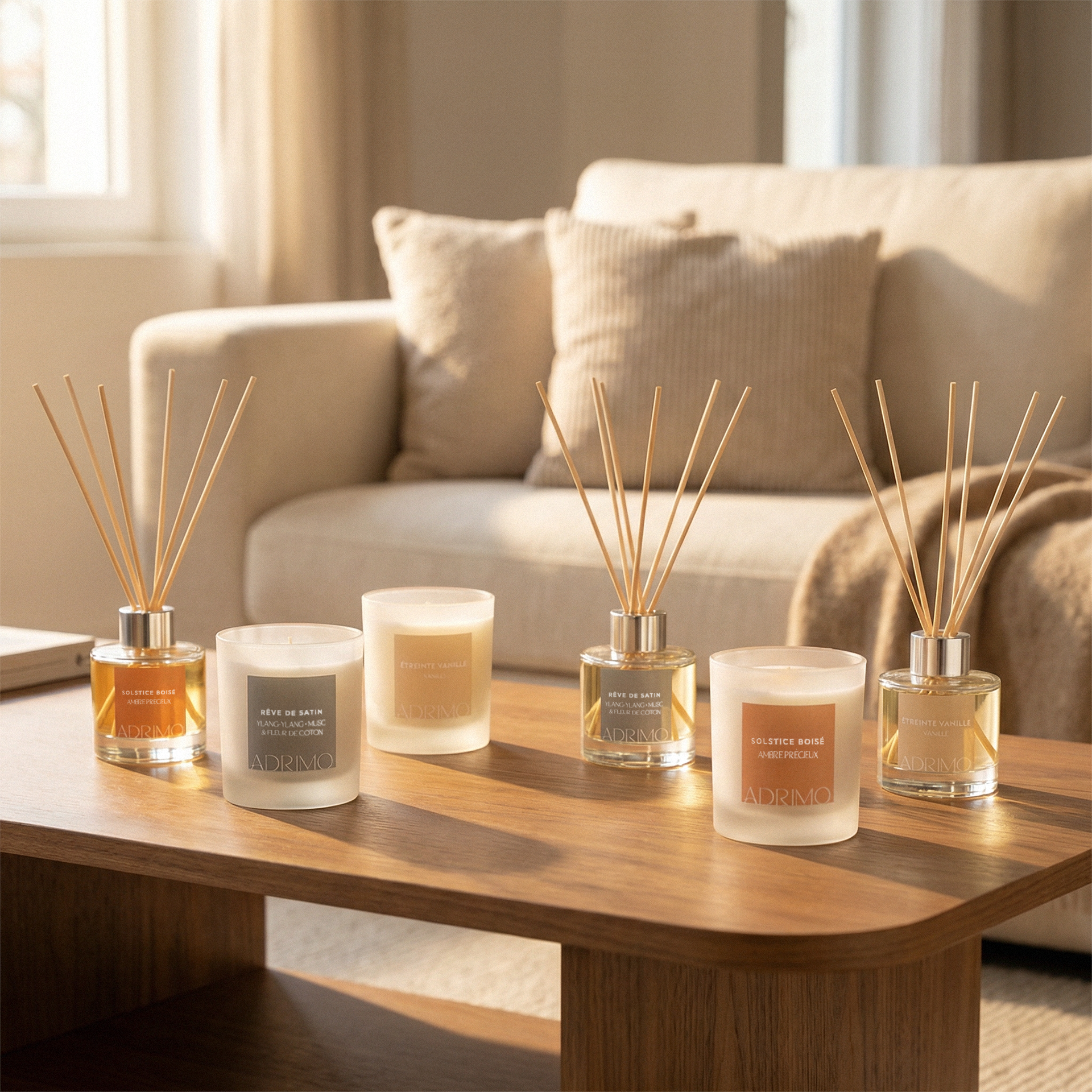 Coffret naturel Rêve de Satin Bougie et Diffuseur Adrimo Paris