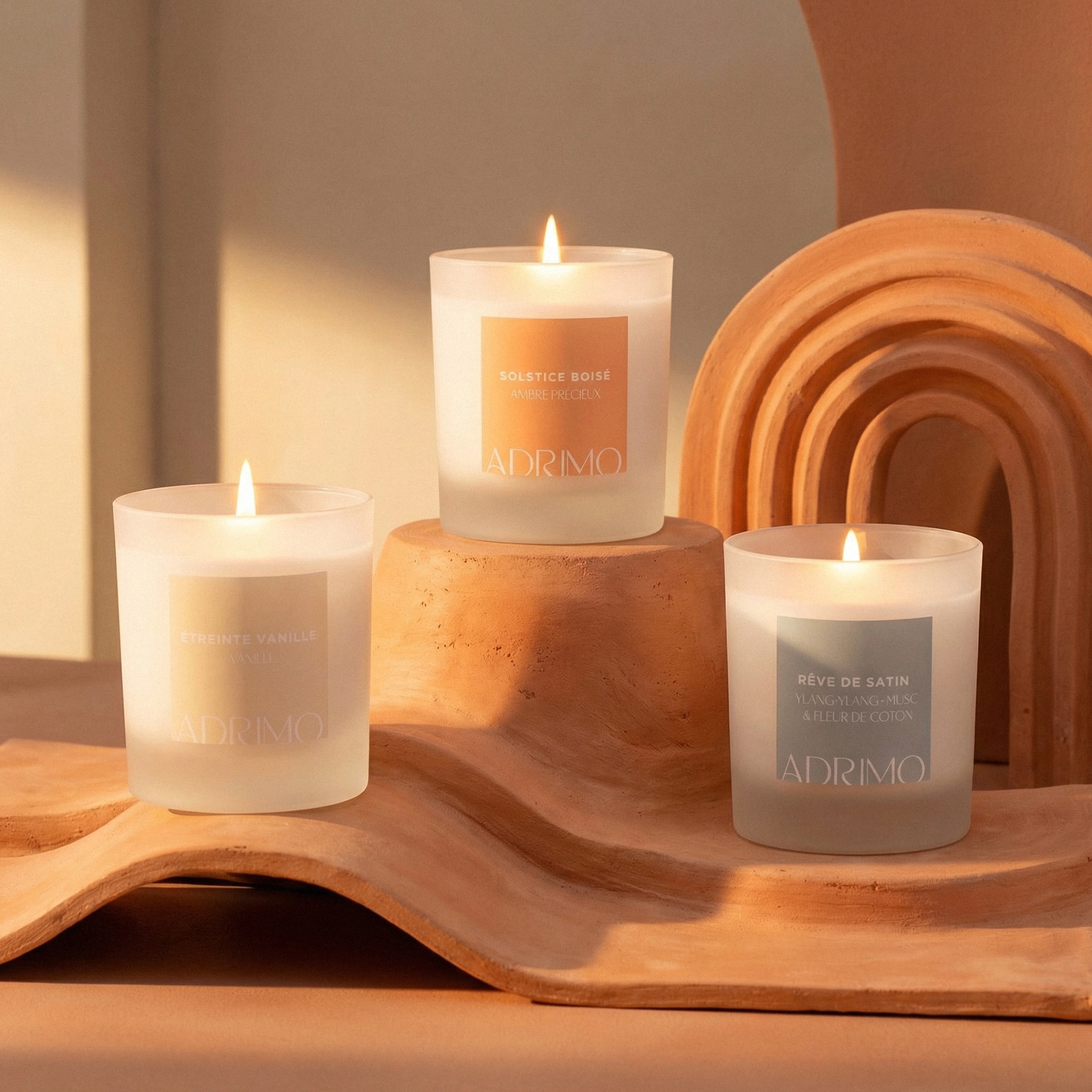 Coffret 3 bougies naturelles Adrimo Paris, parfumées 30 cl