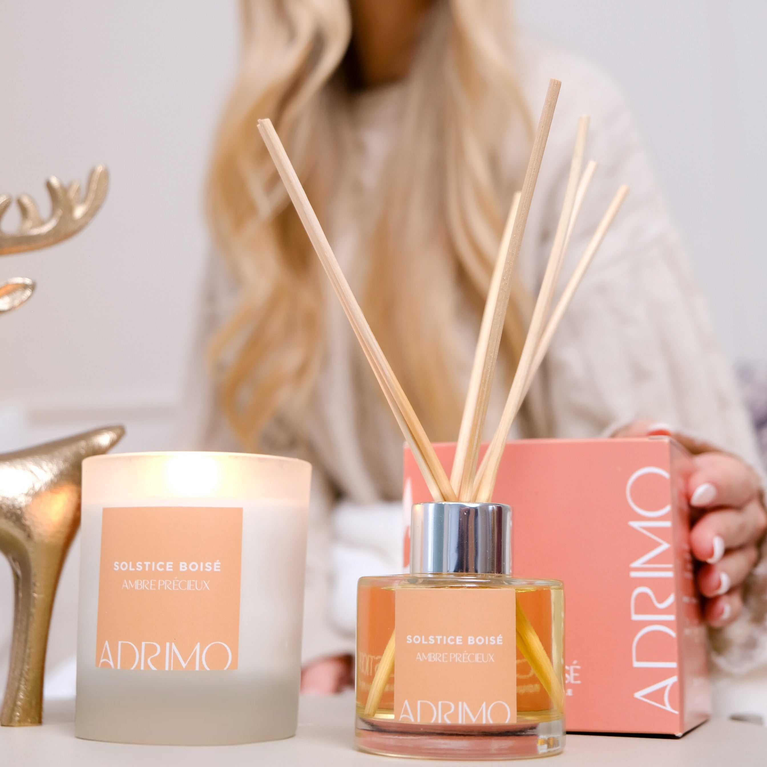 Coffret cadeau Solstice Boisé – Bougie et Diffuseur naturels
