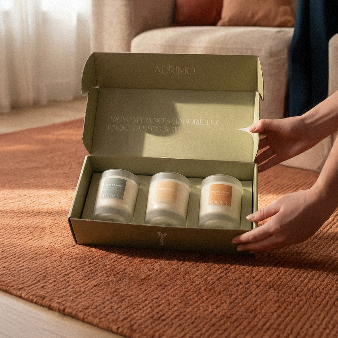 Coffret découverte 3 bougies parfumées naturelles