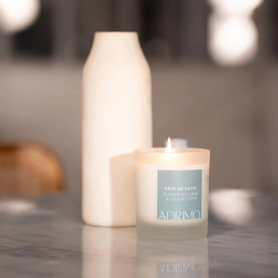 Coffret naturel Rêve de Satin Bougie et Diffuseur Adrimo Paris