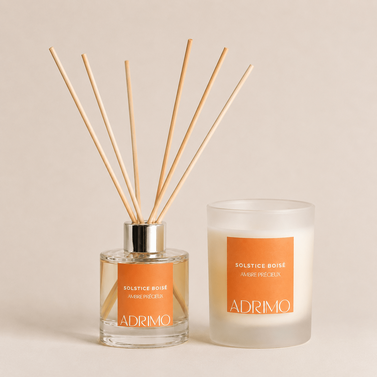 Coffret Solstice Boisé — Bougie & Diffuseur