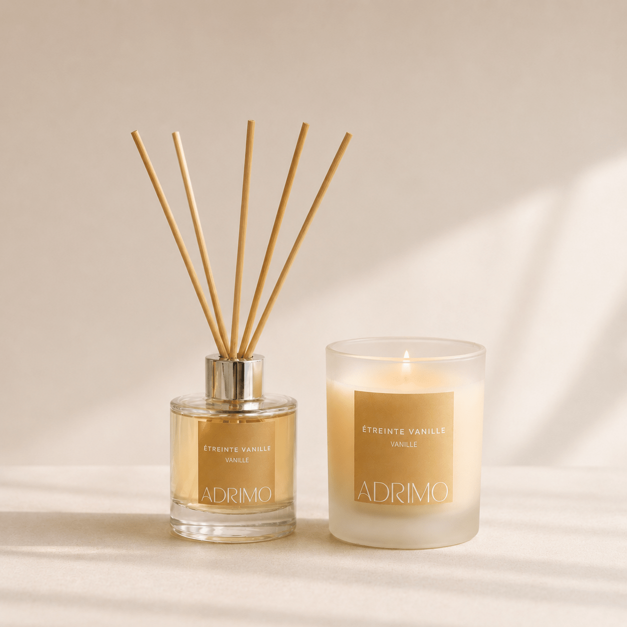 Coffret Étreinte Vanille — Bougie & Diffuseur