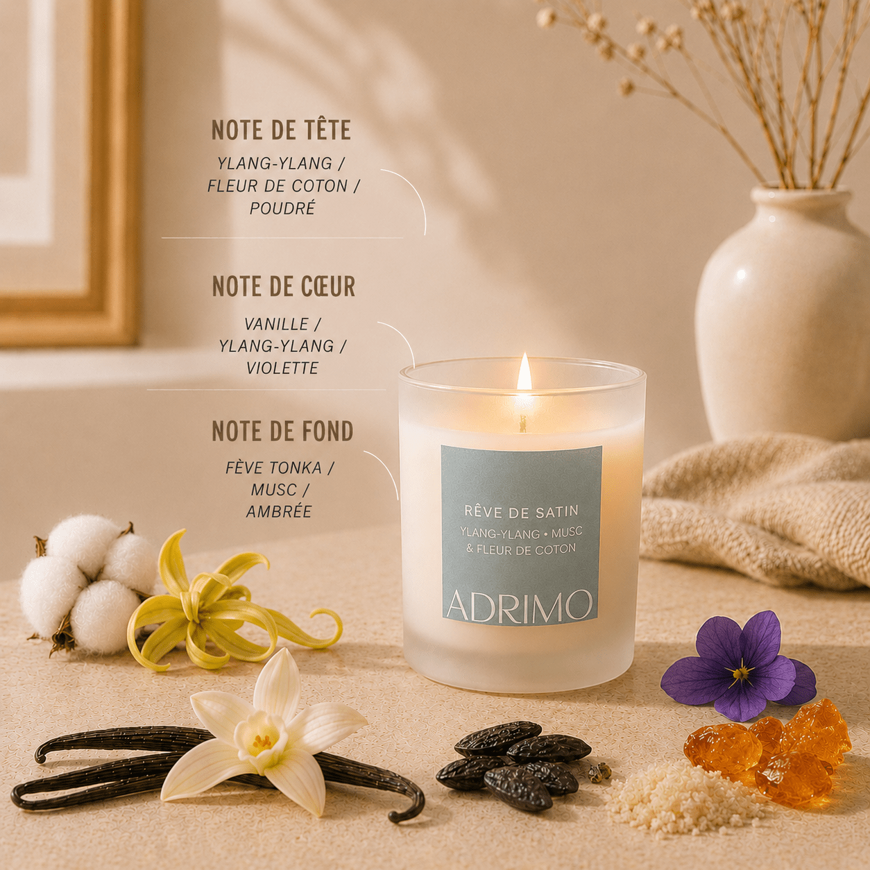 Bougie parfumée Rêve de satin